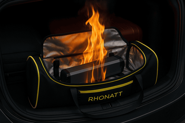 Nehořlavá brašna na baterii elektrokola RHONATT – ochrana při přepravě a skladování