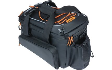Taška na nosic Basil Mil.Tarp.MIK XLPro cerná/oranž., 31x23x22,5cm, 9-36l