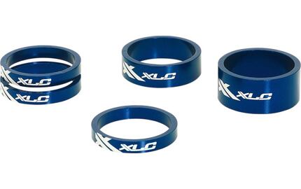XLC A-Head Spacer-sada AS-A02 3 x 5, 1 x 10,  1 x 15, 1 1/8" modrá