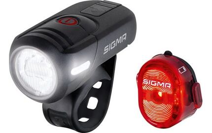 Světlo přední a zadní Sigma Aura 45 + Nugget II