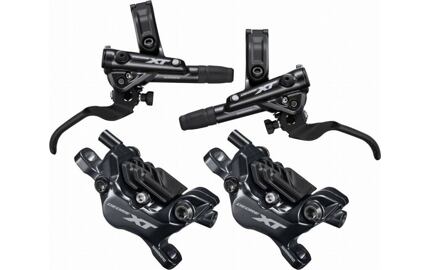 brzda kotoučová SHIMANO XT M8120 čtyřpístková před. a zad. komplet bez kotoučů a adapt., J-kit, box