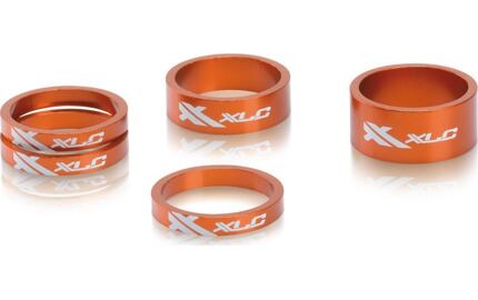 XLC A-Head Spacer-sada AS-A02 3 x 5, 1 x 10,  1 x 15, 1 1/8" oranžová