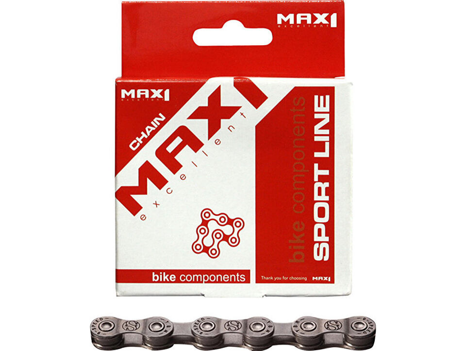 řetěz MAX1 9 speed, 116L, šedý, se spojkou