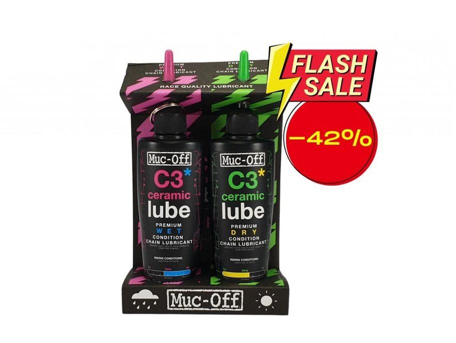 MUC-OFF C3 WET + DRY 120 ml TWIN PACK - Výhodná sada 2 maziv na řetěz
