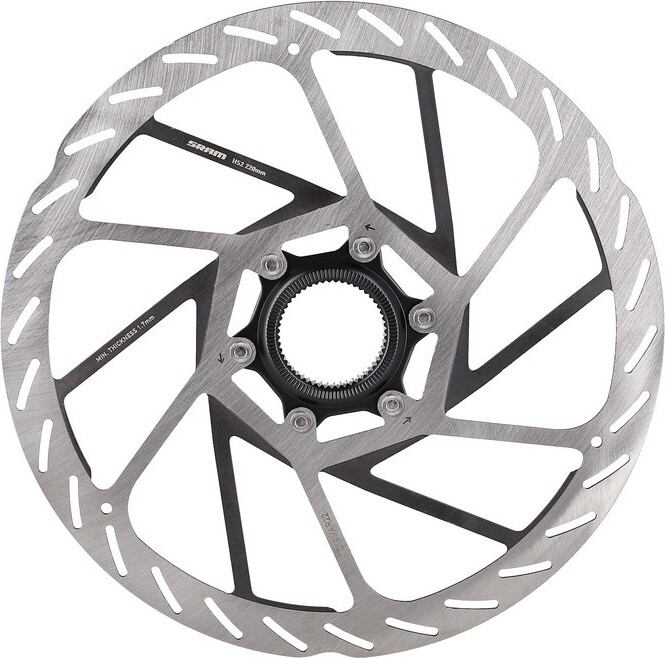 Brzdový kotouc SRAM DB HS2 Ø220mm, stríbrná, Centerlock, zaobl.