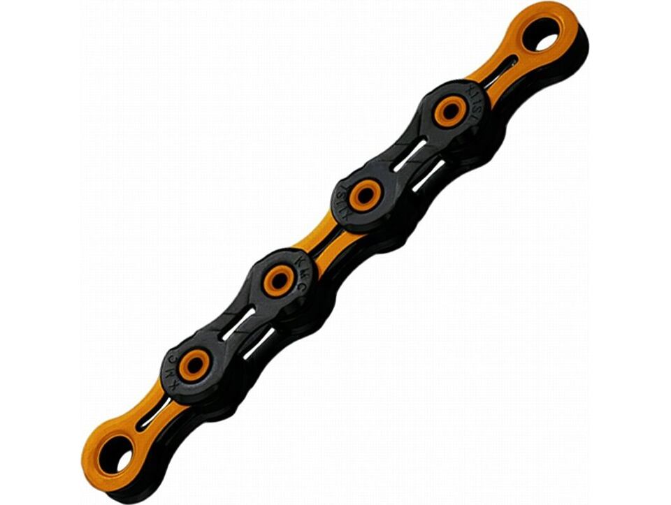 řetěz KMC DLC SL 11 oranžovo/černý v krabičce 118 čl.