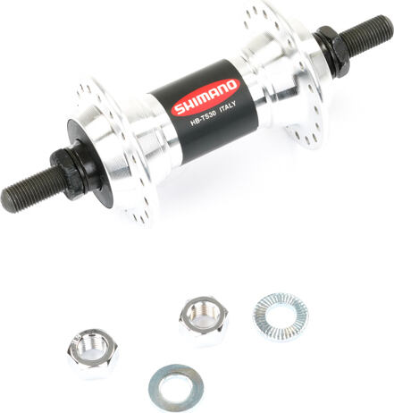 Náboj přední Shimano HB-TS30, pro ráfkovou brzdu, 36 děr, matice, stříbrný