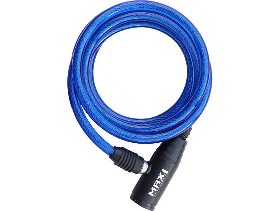 zámek spirála MAX1 1800x8 mm 2 klíče, modrý