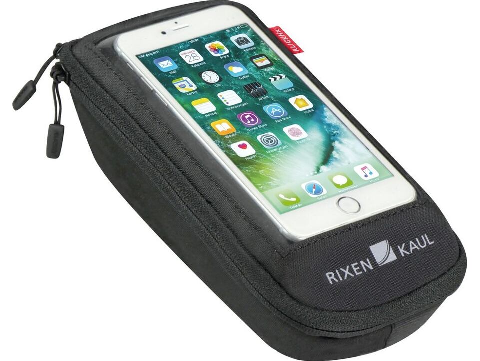 Phone Bag Plus M  Klickfix s adaptérem transparentní/cerná,s otocnou spojkou