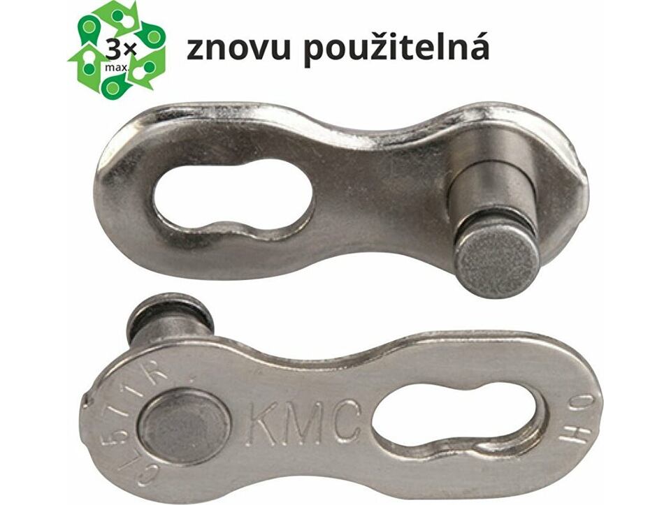 spojka řetězu KMC 7-8R  EPT povrch, šedý 7,1 mm, 2 ks na blistru, cena za balení