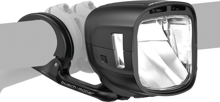 LED-E-Bike-svetlo b&m IQ-XL E Highbeam 300 Lux, dálk.svetlo, cerná matná, držák
