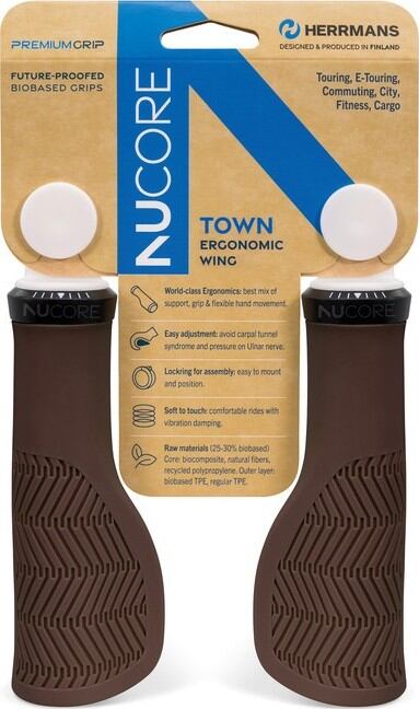Gripy Herrmans Nucore Town Wave hnedá DD48 BL+BR, 130mm, Ø 22mm