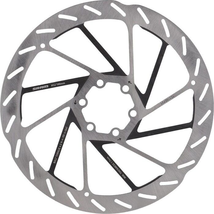 Brzdový kotouc SRAM DB HS2 Ø180mm, stríbrná, 6-der, zaobl.