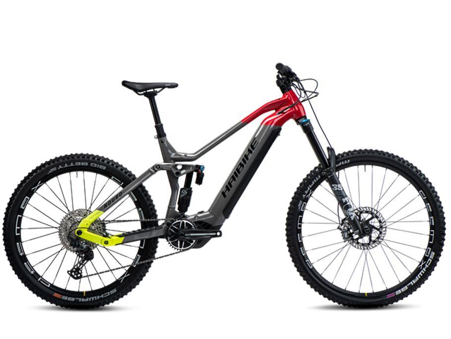 Haibike Nduro 7 - Gloss Grey/Red Lime Black