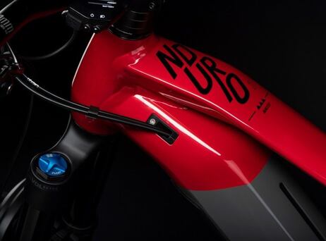 Haibike Nduro 7 (2022) - Gloss Grey/Red Lime Black