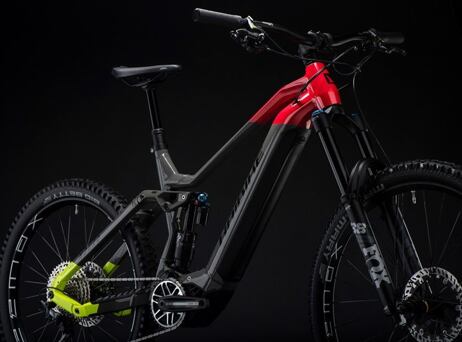 Haibike Nduro 7 (2022) - Gloss Grey/Red Lime Black